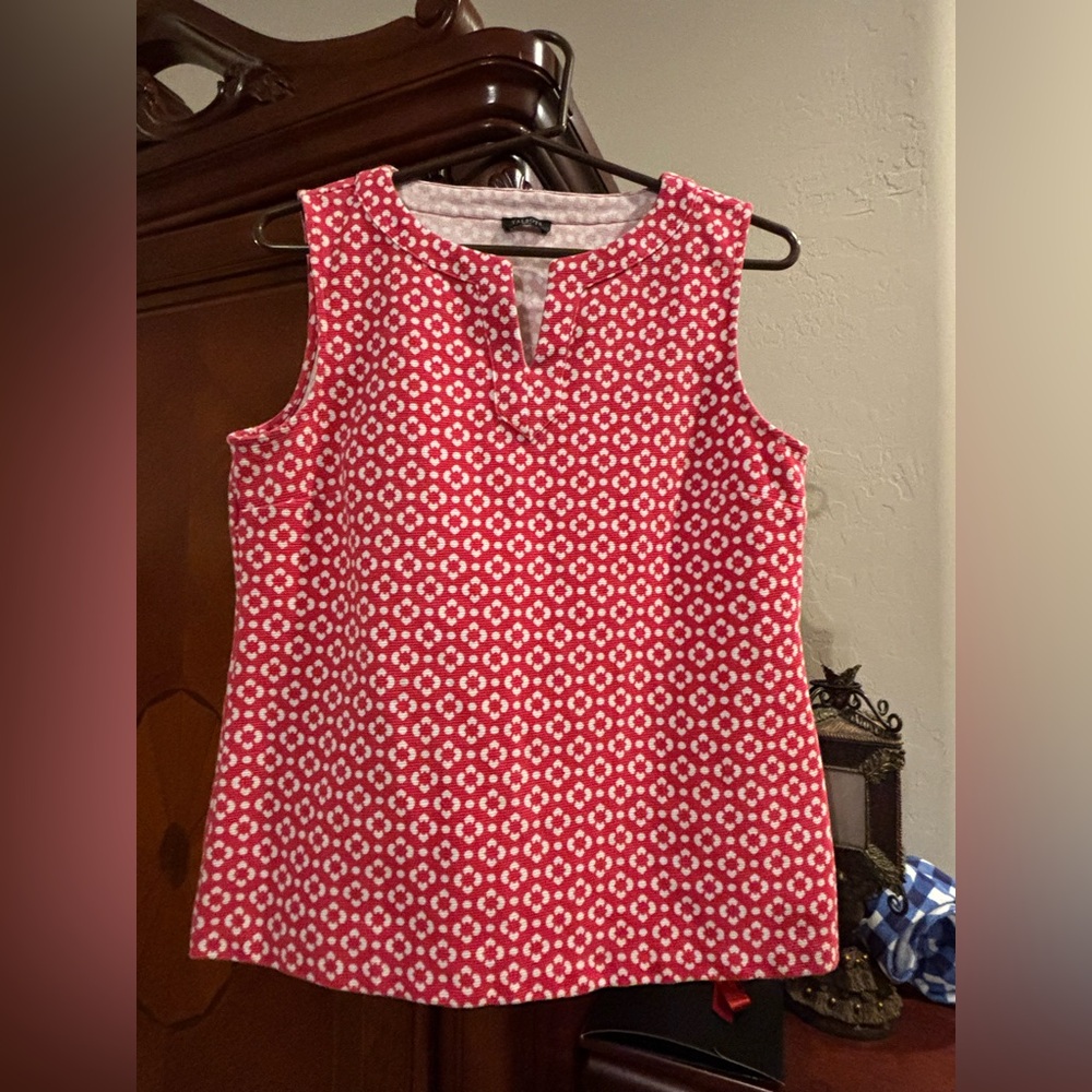 Talbots Pink Geo-Print Sleeveless Tank Top